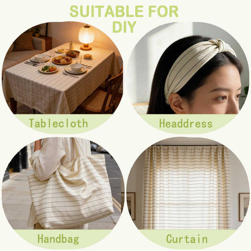 57" Soft Viscose Nylon Linen Fabric by The Yard - Natural Slub Fabric for Clothing, 155 GSM - Ideas for Spring Summer