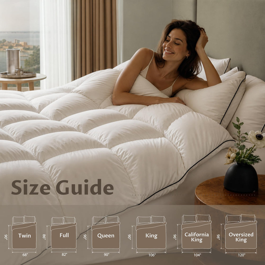Luxury White Goose Feathers Down Fiber Comforter Duvet Insert