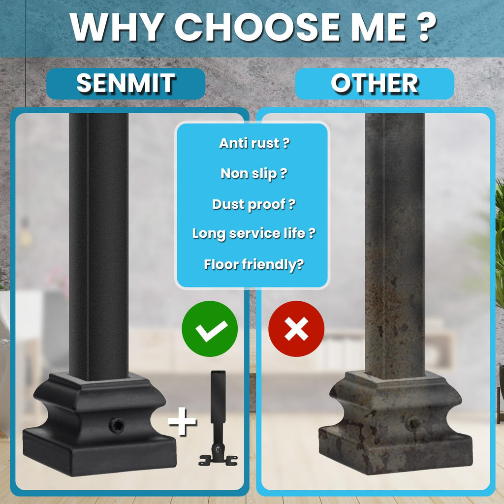 Angle Adjustable Connectors, Baluster Swivel Connectors with Screw for Installation of 1/4" Square Balusters balusters