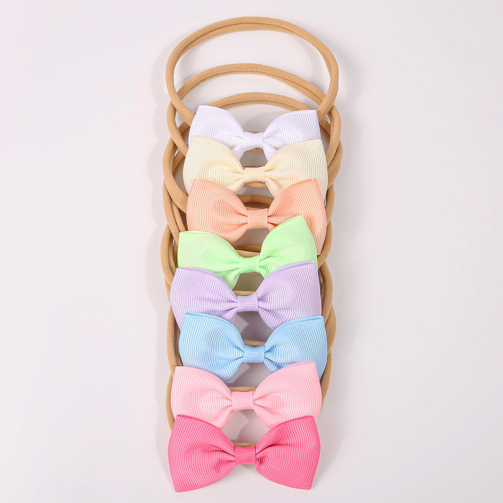 34pcs Baby Girls Headbands with Hair Bows,Solid Ribbon Bow for Infants