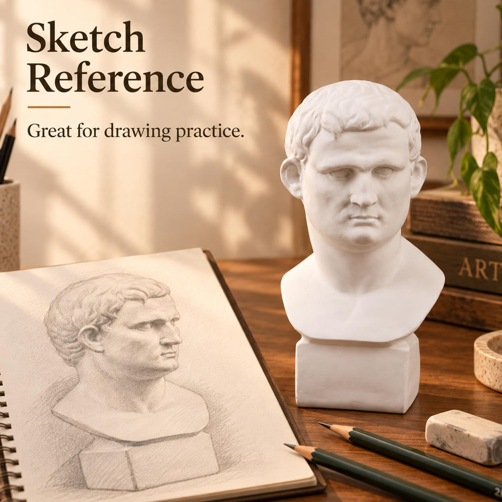 5.7" Agrippa Bust Statue, Ancient Greek Mythology Character Statue