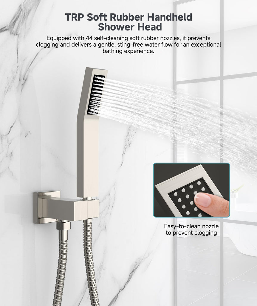 Shower System 8-Inch Rainfall Shower Head Brushed Nickel