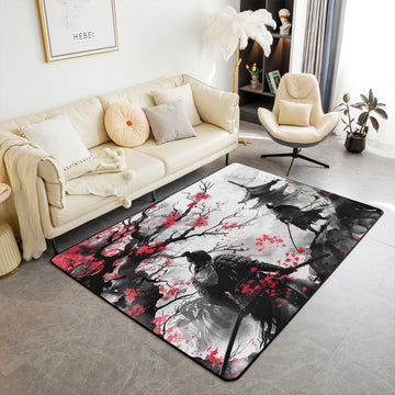 Japanese Samurai Area Rug Living Room Boys Girls Teens