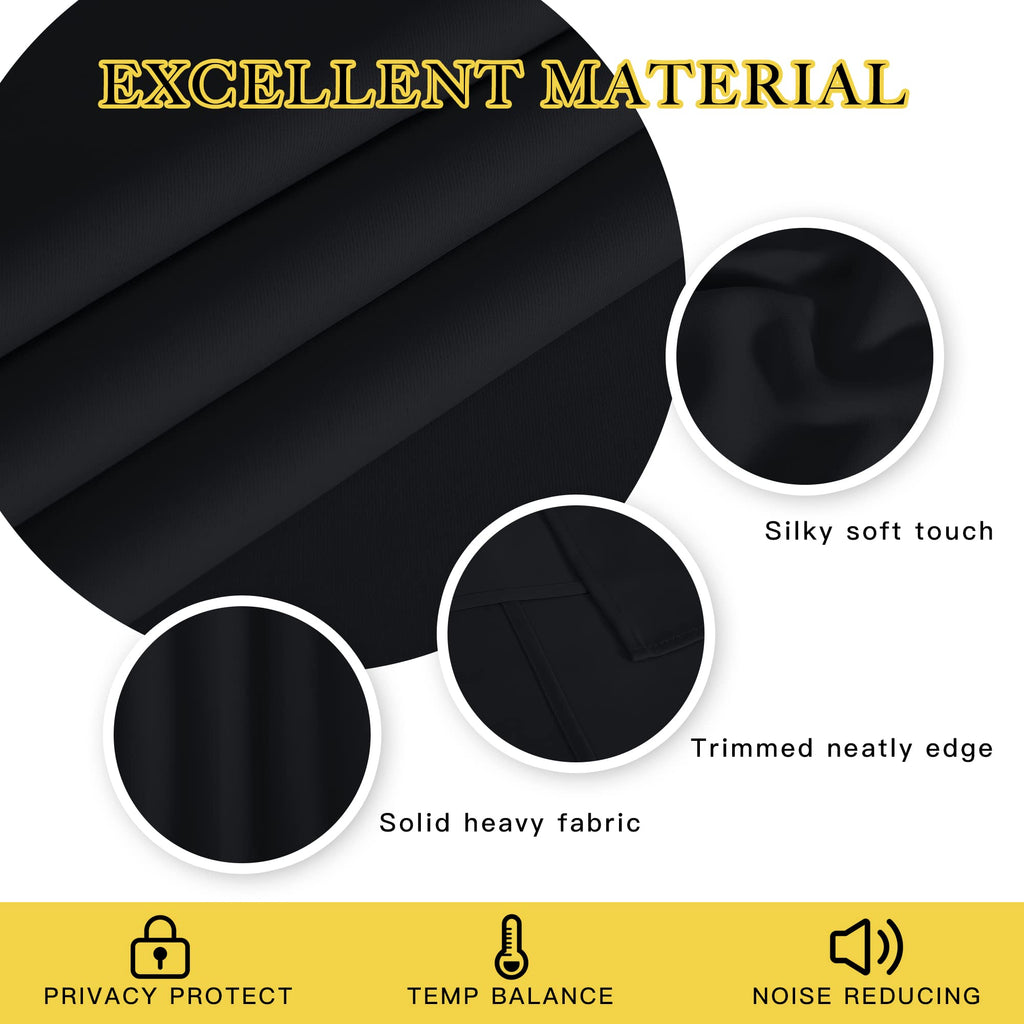 Black Out 144 inch Curtain for Sliding Glass Door, Grommet Thermal Insulated Sound Reducing Window Treatment Extra
