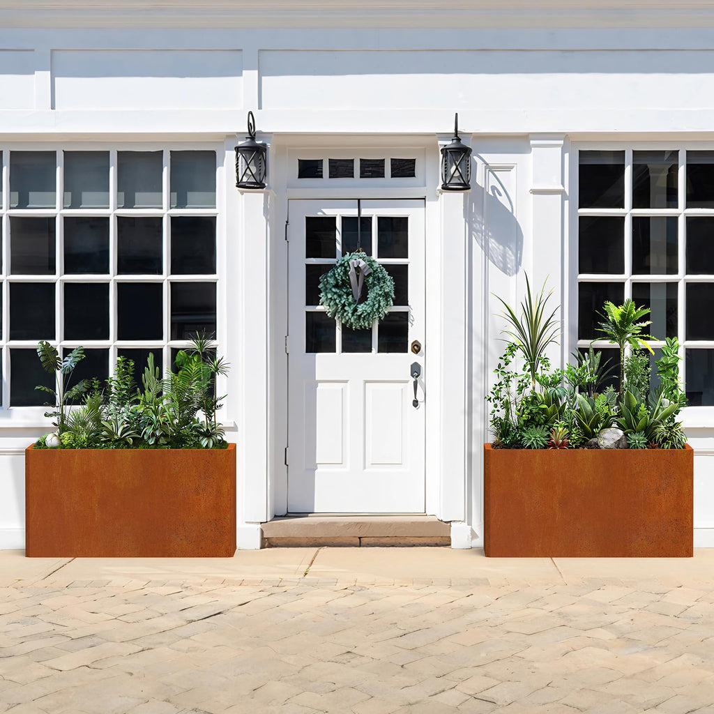 Co rten Steel Planter 36X15X15 inch Rust-Resistant