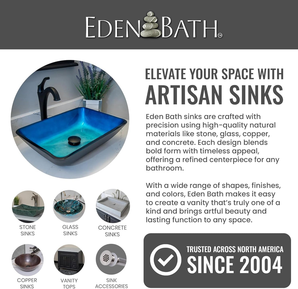 Eden Bath Brown Frosted Round Glass Sink Bowl Bathroom Vessel Sink for Vanity Top