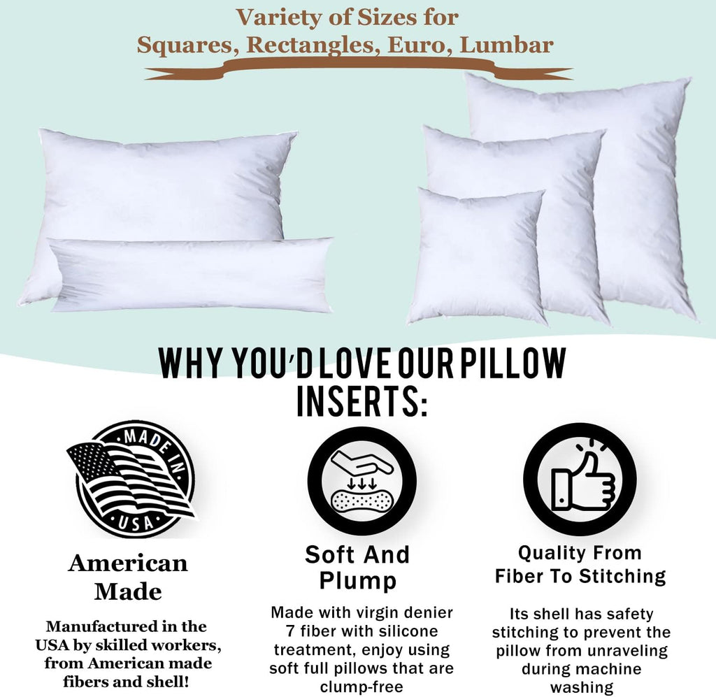 Premium Polyester Pillow Insert - 22x22 Soft Decorative Pillow