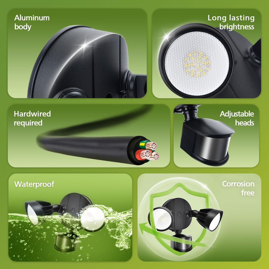 44W 3500/4200 lm LED Security Light Outdoor Motion Sensor/Dusk to Dawn, 5000K Daylight Flood Light, Waterproof, Dusk