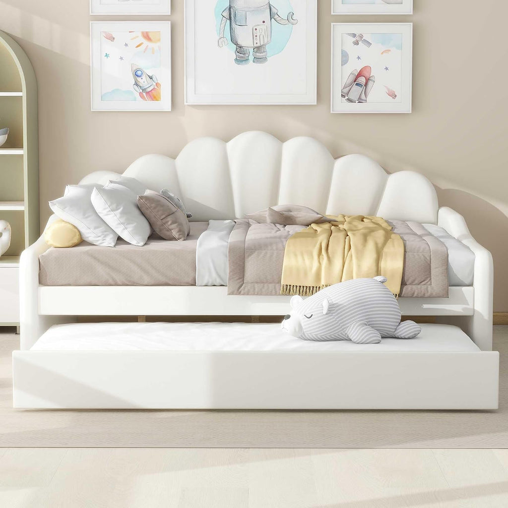 Full daybed with Trundle, Sofa Bed, daybed with Trundle for Adults, Kids, Girls, Teens, Trundle Bed, Velvet