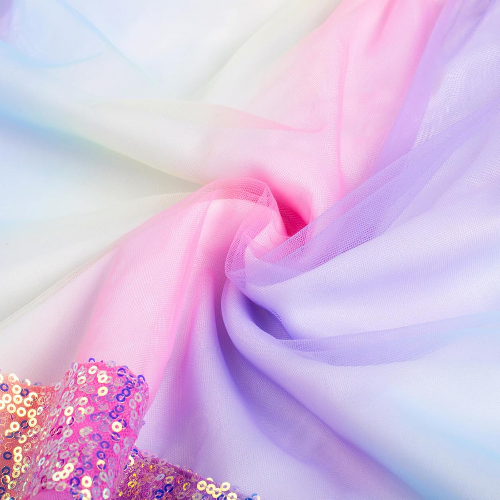 Girls Sequin Party Formal Dress Wedding Guest Sparkle Fancy Birthday Tulle High Low Prom Dresses