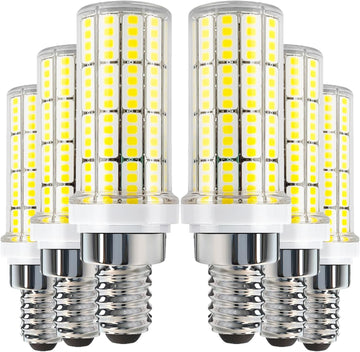E12 LED Bulb, 20W 6pcs LED Corn Light Bulb 200W Equivalent 2500Lumen 5000K Cool Daylight White Non-Dimmable LED