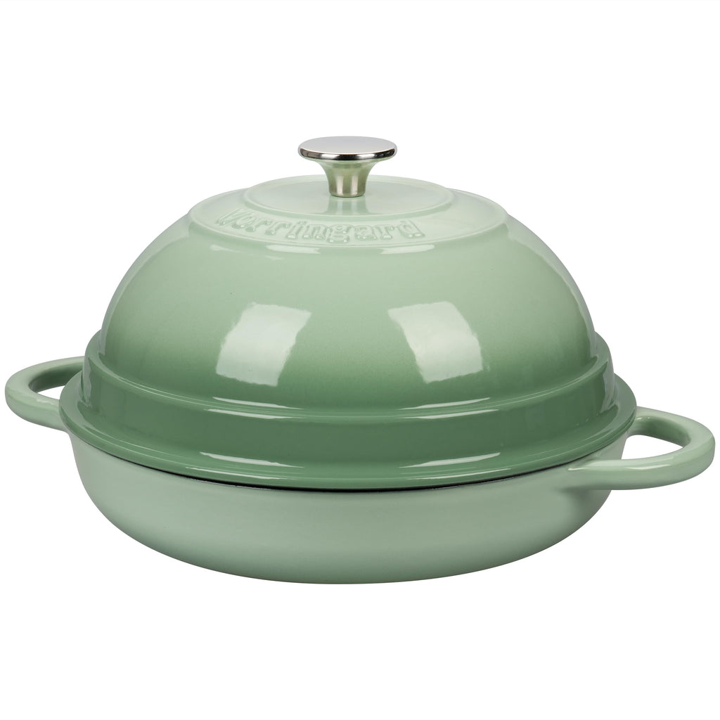 Cast Iron Enameled Dutch Oven Pot with Lid for Bread Baking, Bread Oven, 6 Quart, Green
