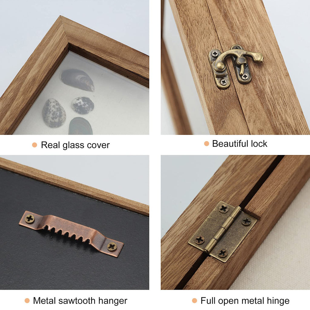 Shadow Box 8x10 Memory Display Case Wood Picture Frame Carbonized