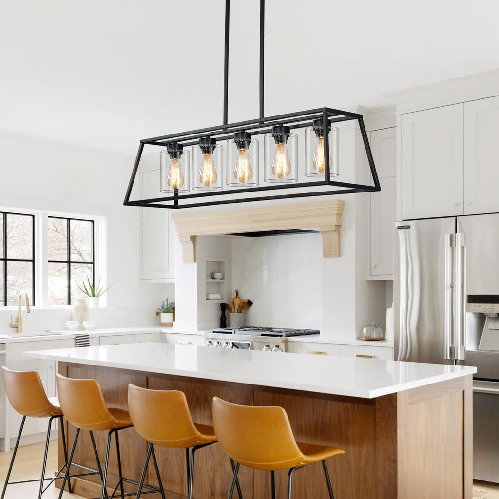 Rectangle Chandeliers Light fixtures Over Table