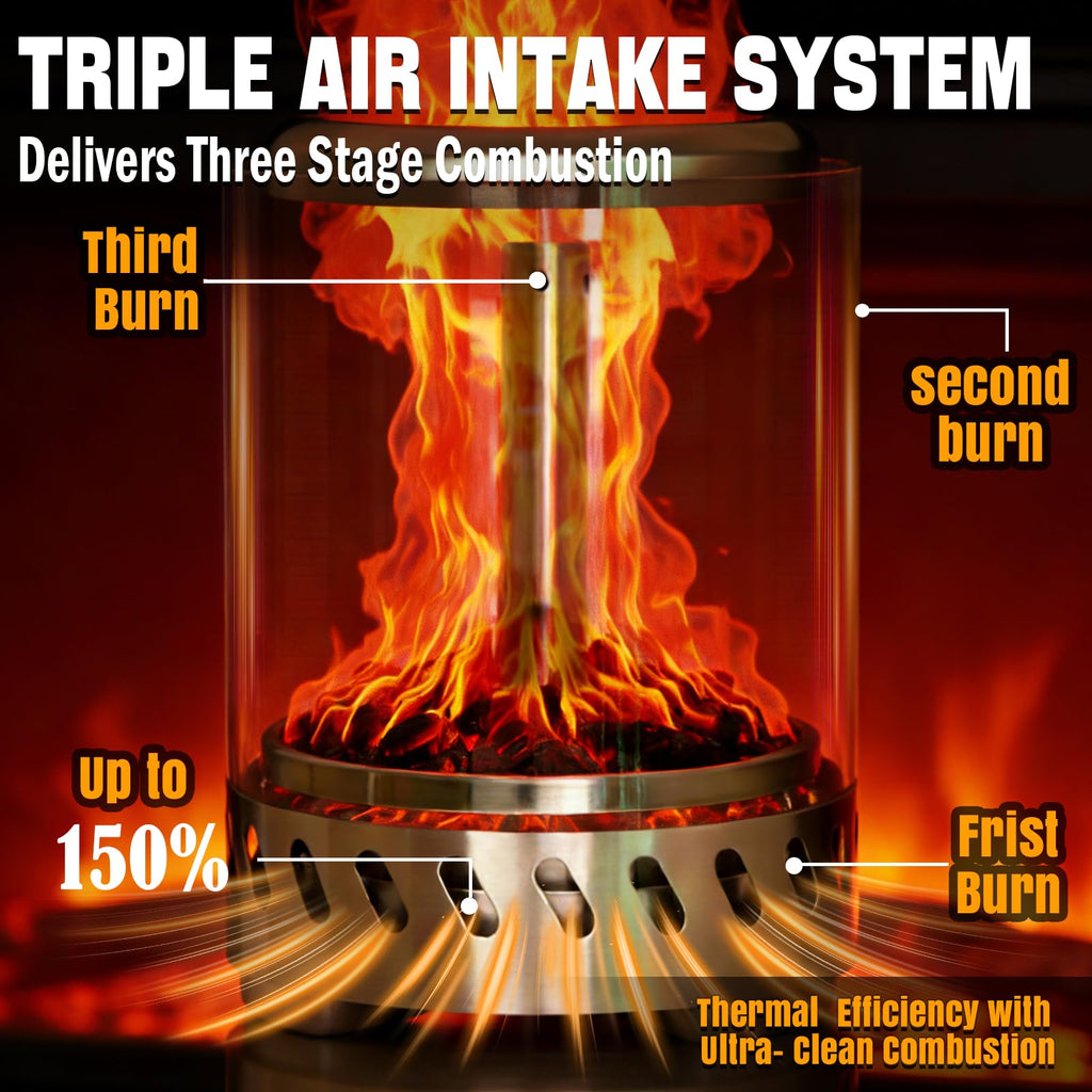 Tabletop Fire Pit, Smokeless Firepit Outdoor & Patio, Safe Burning Portable Mini Table Top Firepit with Carry Bag