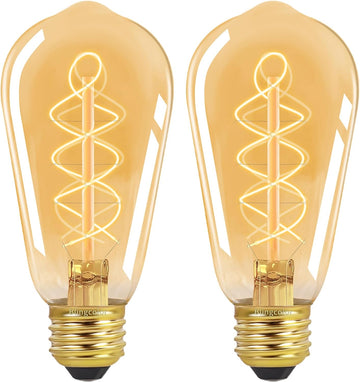 E26 LED Vintage Edison Light Bulbs 40 Watt, 2 Pack ST58 Pendant Light Bulbs