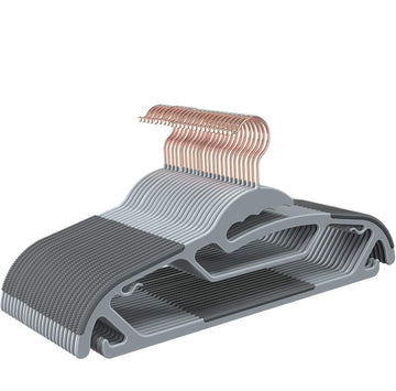 50 Pack S-Shaped Plastic Clothes Hangers, Non-Slip, Space-Saving
