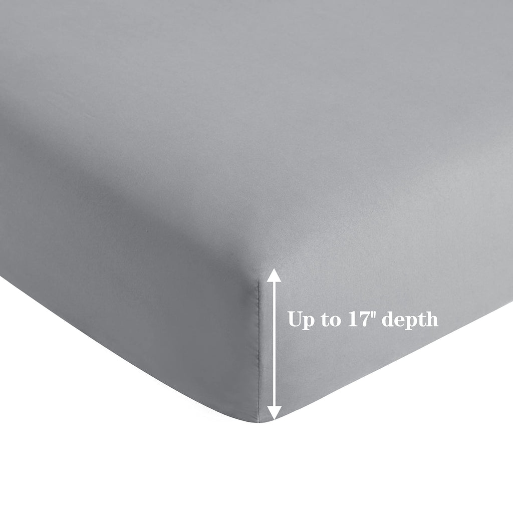600 Thread Count Ultra Soft Deep Pocket Hotel Standard Solid Bedding Long Staple Percale Cotton All Season 4 Pieces