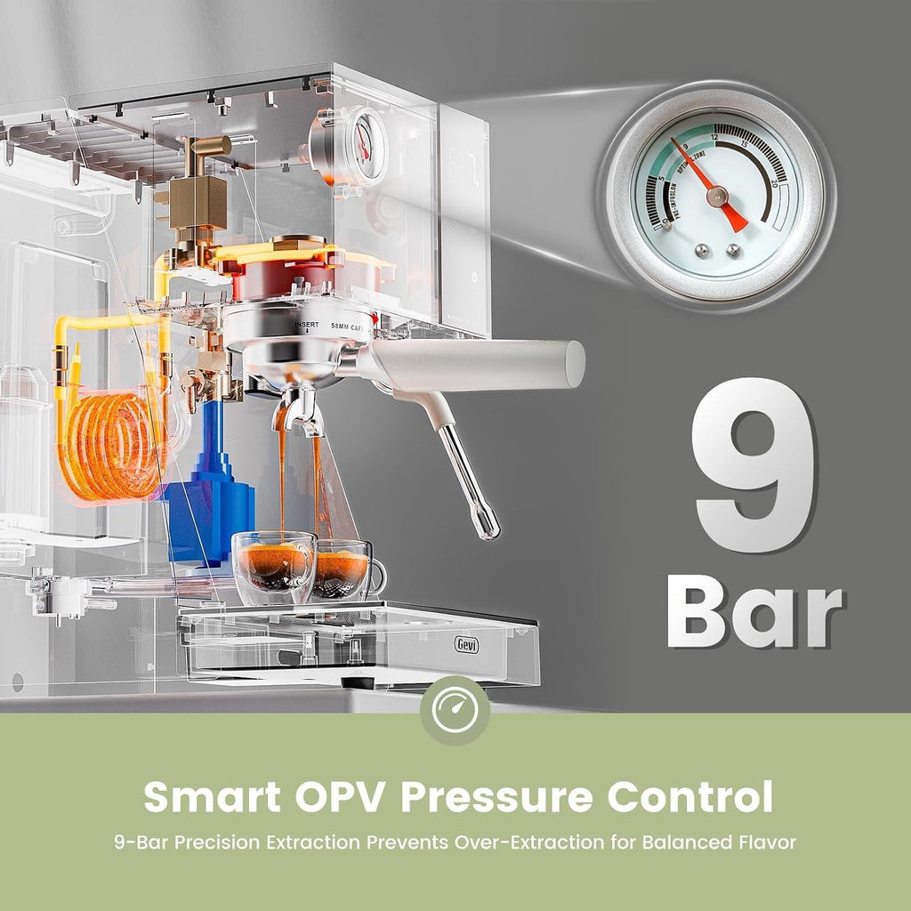 20 Bar Espresso Machine with Professional 58mm Espresso Maker with Milk Frother,Smart Touch Display&PID Temperature