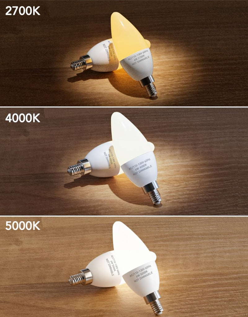 B11 E12 6W LED Candelabra Bulb 600lm 5000K