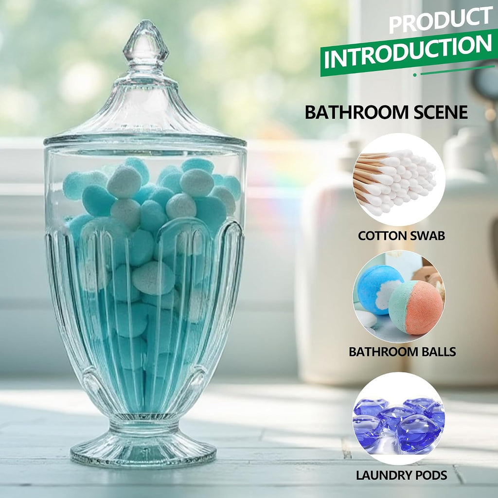 26oz Glass Cookie Jar with Lid, Clear Candy and Cookie Storage
