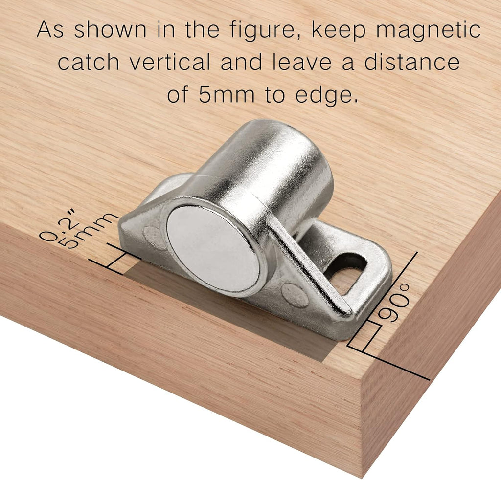 4 Pack Cabinet Magnets, Neodymium Magnetic Cabinet Door Catch - Silver