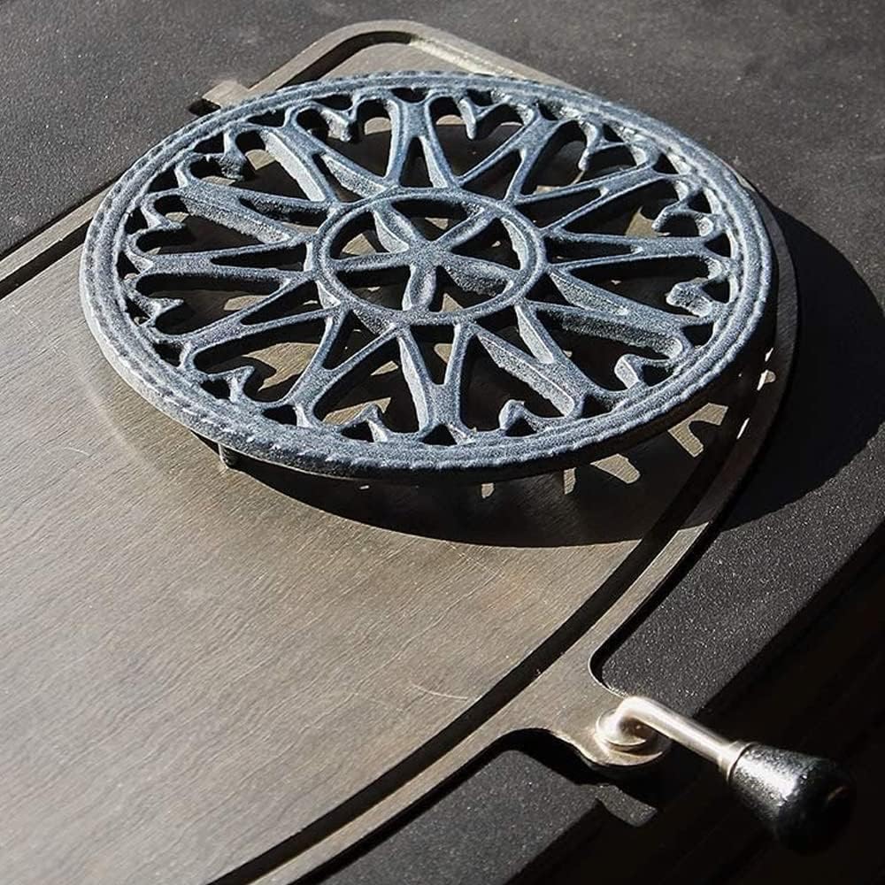 Sunburst, Attractive Design Round woodstove Tabletop Cast Iron Trivet Countertop Or Dining Table, 7"