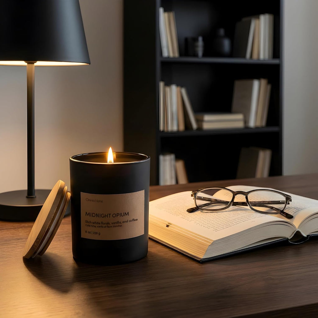 Vanilla Jasmine Scented Soy Wax Candle - Floral Candles Scented with Notes of Jasmine, Vanilla & Tonka Bean - Elegant - Set of 8