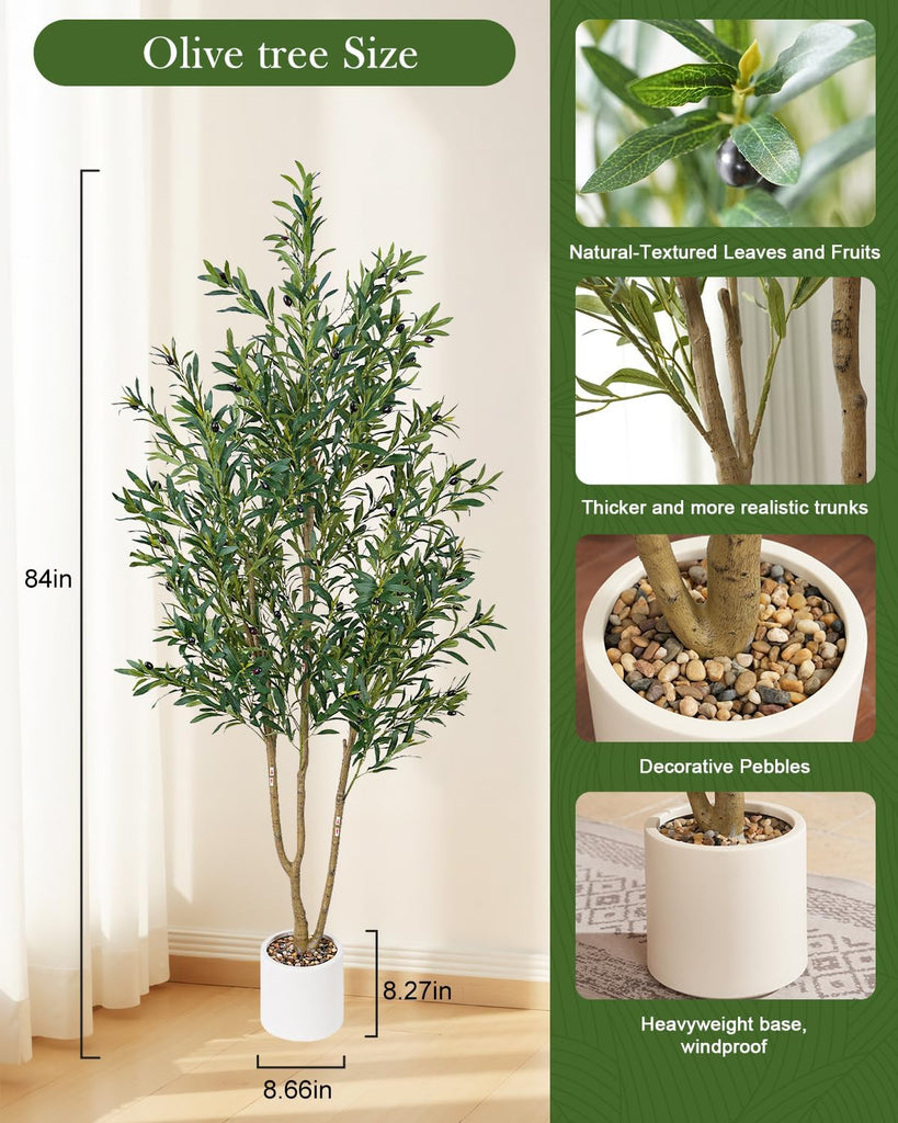 Olive Tree 6FT Fake Tree Faux Plants Indoor with Pot