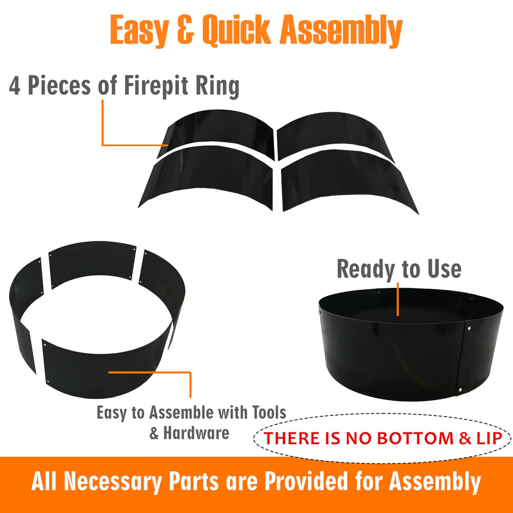 48 Inch x 12 Inch No Bottom Fire Pit Ring Liner