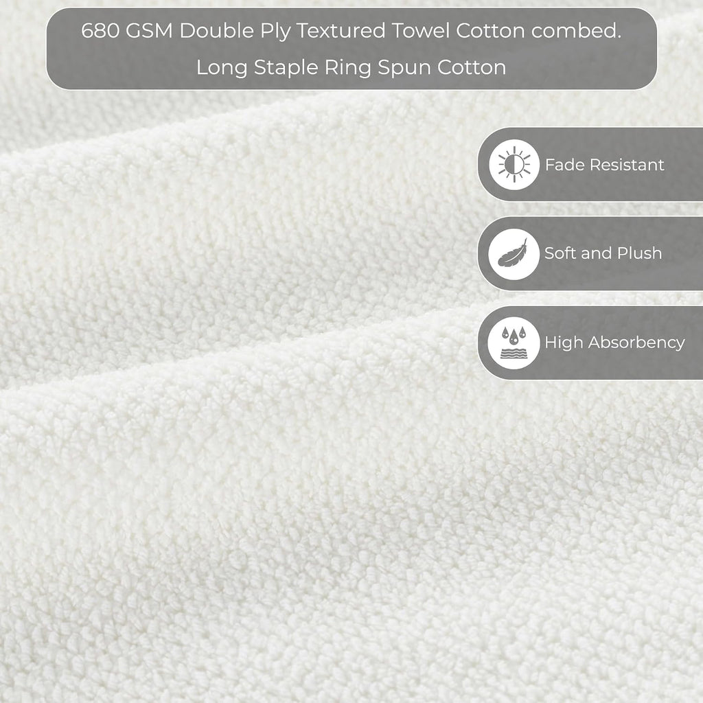 6-Piece Towel Set, 680 GSM, 2 Bath Towels, 2 Hand Towels, 2 Wash Cloths,100% Cotton Premium Quality, Ultra Soft