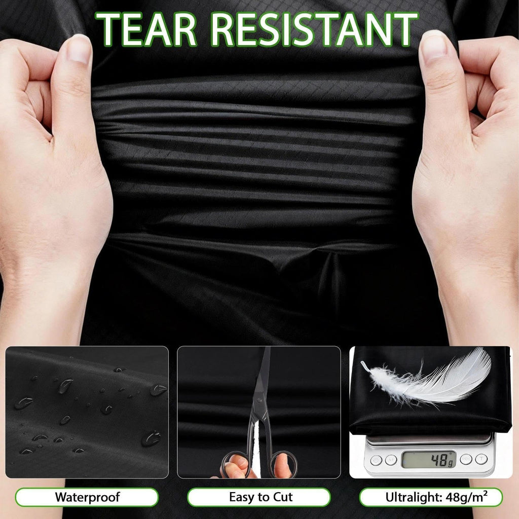 Fabric, Dark Grey Waterproof Ripstop Nylon Fabric 40D, 60x39 Inches, Lightweight, PU Coating, Airtight Fabric for