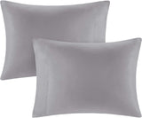 Comforter Sets with Sheets - Bed in a Bag 9 Pieces Teen Bedding Sets , Red and Grey Stripes Bedding Full
