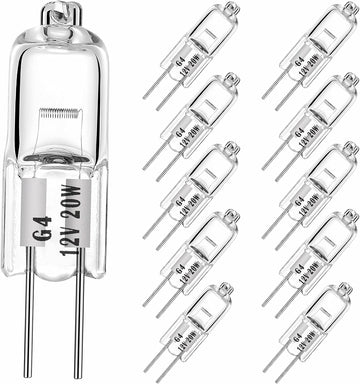 G4 Halogen Bulbs 20W 12V T3 JC Type 2 Pin Base Replacement for Landscape Under Cabinet Puck Light Track Lighting