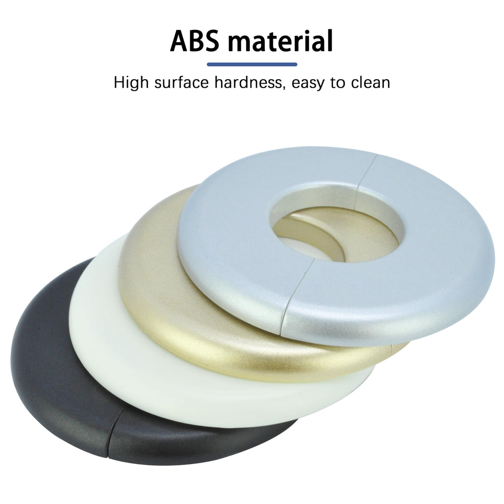 Wall Split Flange, Fit 1.3"/33mm Outer Diameter Pipe, Self-Adhesive Escutcheon Plate with Buckle, ABS Round Pipe