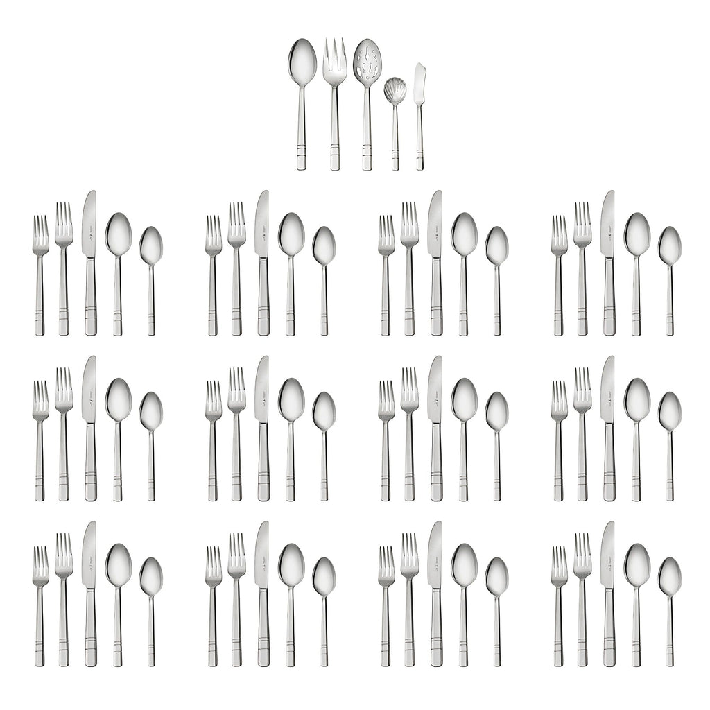 Madison Square 65-Pc Flatware Set, 18/10 Stainless Steel