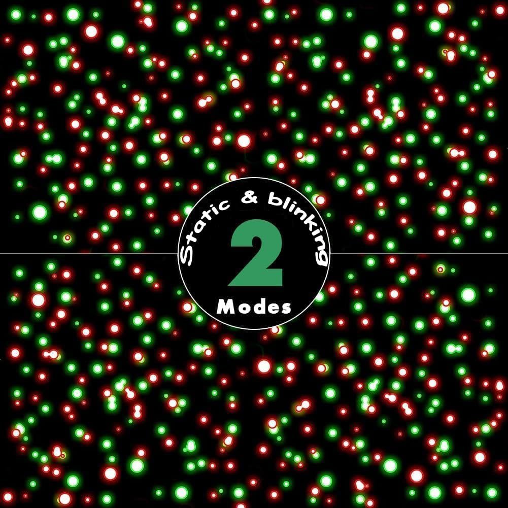 Christmas Laser Light Projector Red and Green Star Laser Lights Show with Timer for Outdoor Decorations Waterproof