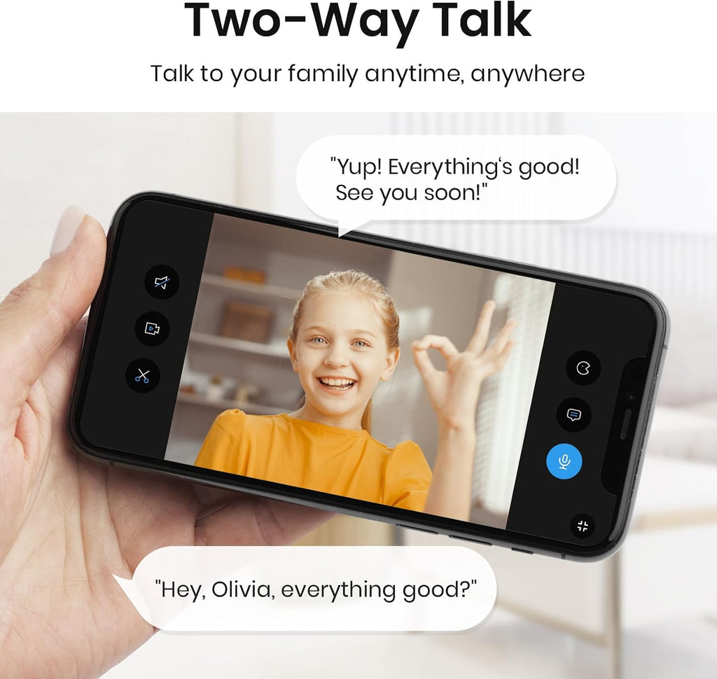 2K Indoor Camera,Baby Monitor Security with 2.4GHz WiFi only