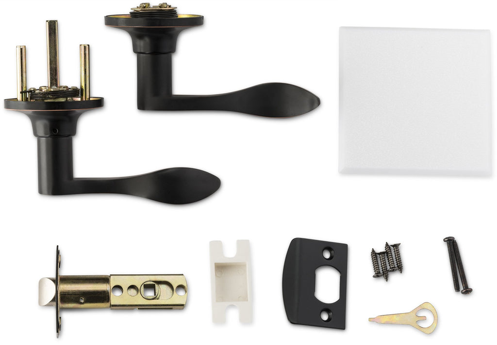 Passage Lever Door Handle [Non-Locking Lever Set] Doors or Closets with a Oil Rubbed Bronze Finish, Reversible for