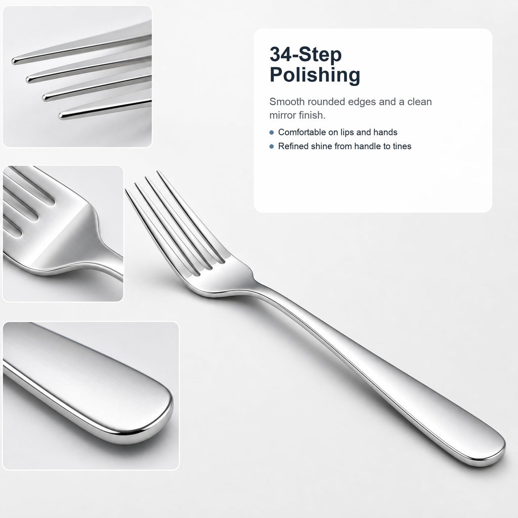 24 Piece Dinner Forks Set, 18/10 Stainless Steel Forks Silverware, 8 Inch
