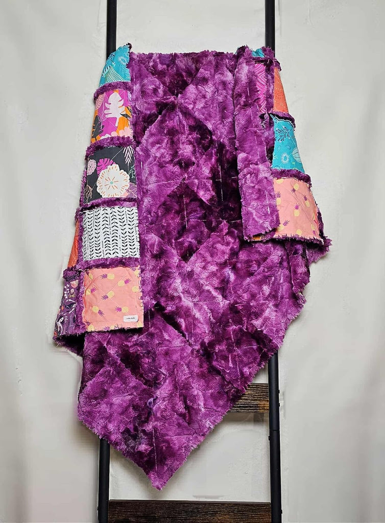 Mermaid Blanket, Quilt, Mermaid Quilt, Patchwork Quilt, Crib Quilt, Boho Rag Quilt, Floral, Baby Bedding, Baby Quilt