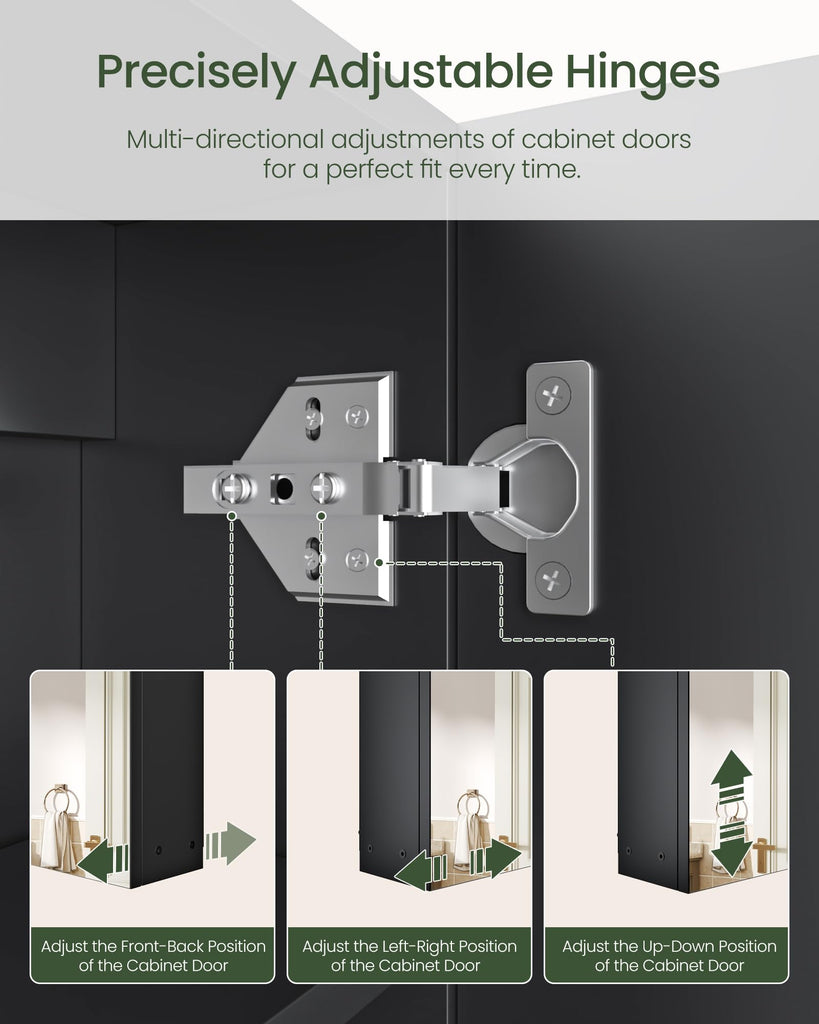 Bathroom Medicine Mirror Cabinet, 17.7'' x 23.6'', Wall-Mounted Bathroom Vanity with Mirror, Bathroom Medicine