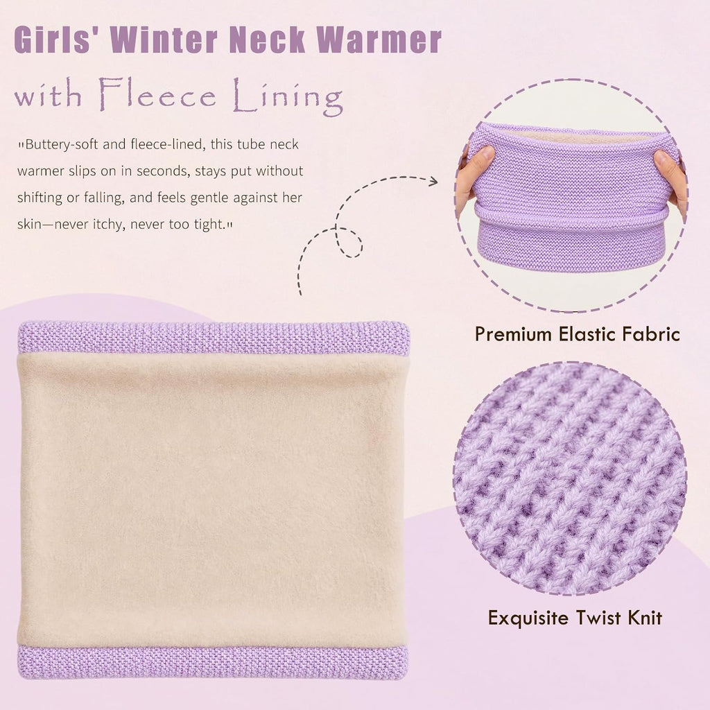 Kids Winter Hat Gloves Scarf Set Warm Earflaps Soft Fleece Lined