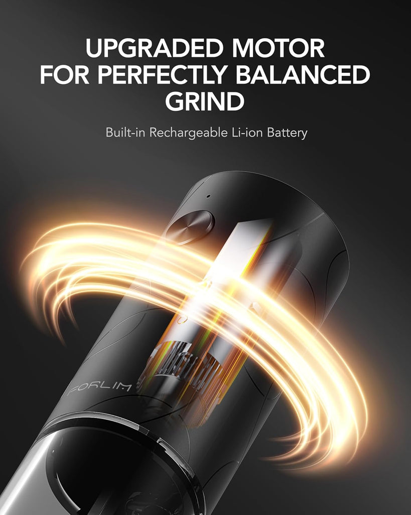 Electric Salt & Pepper Grinder Set, Rechargeable 2 Pack, Black White - Set of 2
