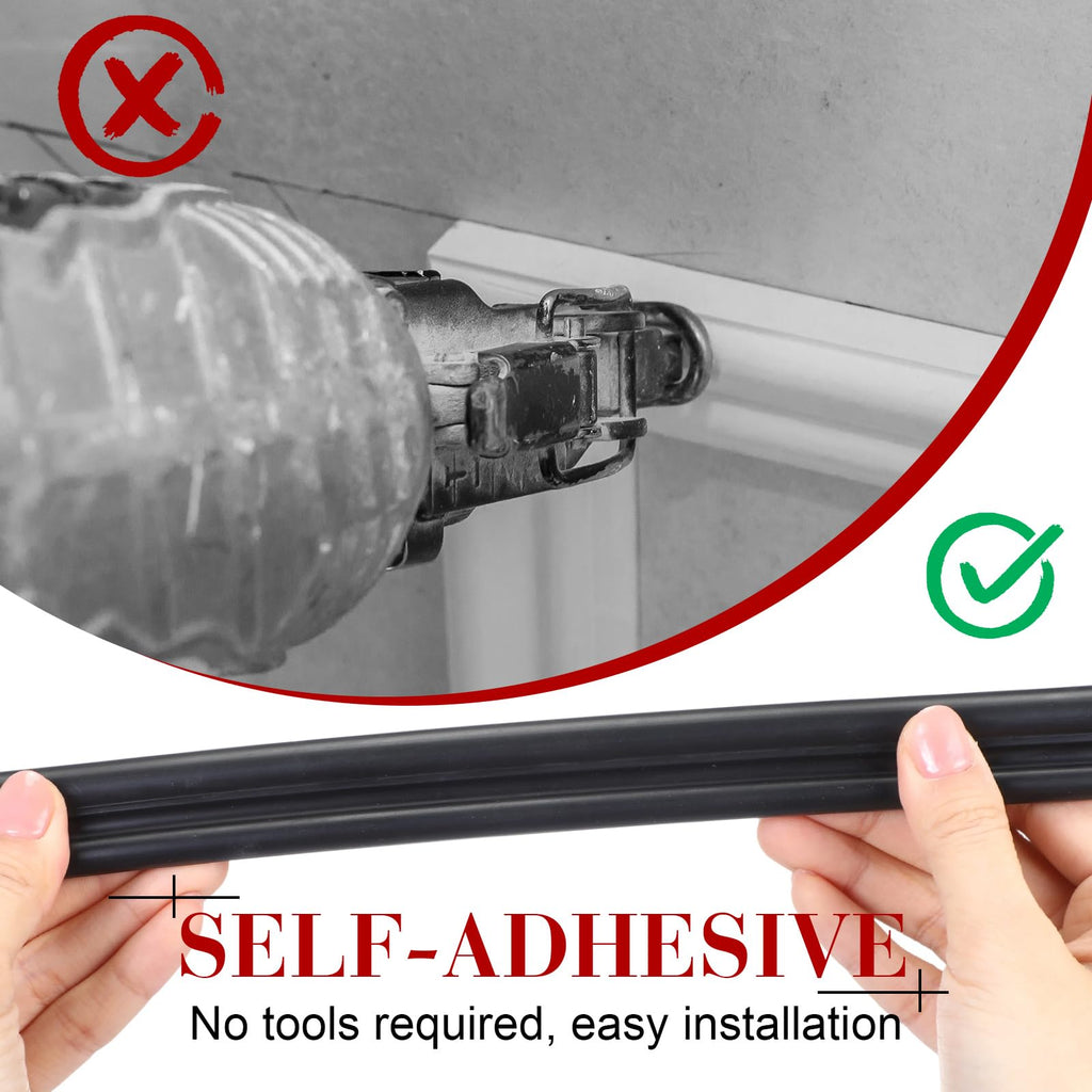 19.7ft Peel and Stick Chair Rail, 0.91 Inch, Stylish, Black