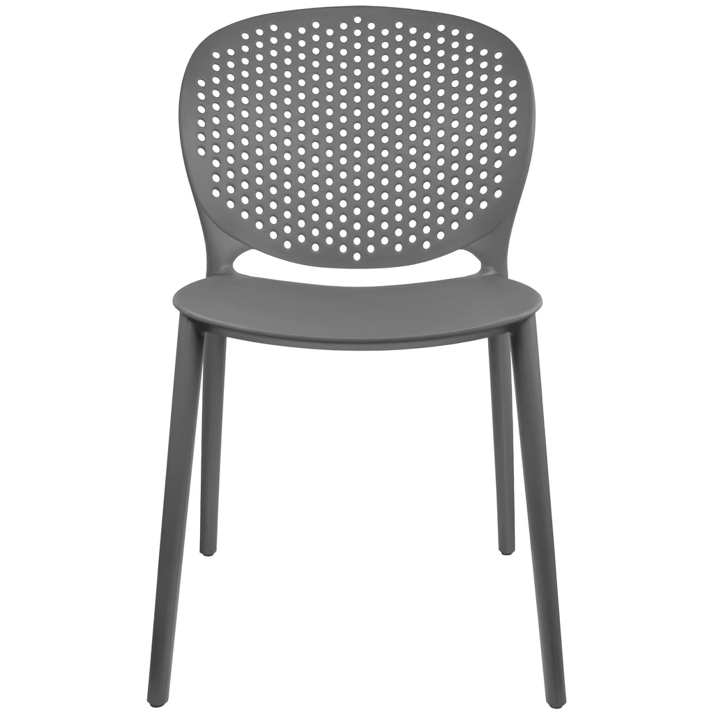 Set of 3 Patio Dining Chairs | Modern Stackable Outdoor Pool Side Chair | Weather Resistant Plastic for Yard, Porch