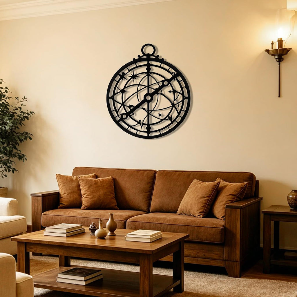 Celestial Armillary Sphere Metal Wall Art, Metal Signs, Metal Outdoor Decor, Wall Art Decor, Vintage Middle Ages