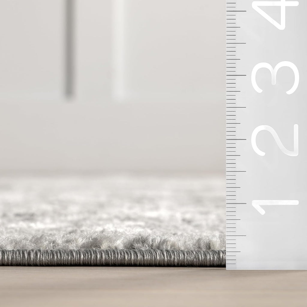 Deedra Grey Abstract Power Loomed Area Rug, Oval 7' x 9'