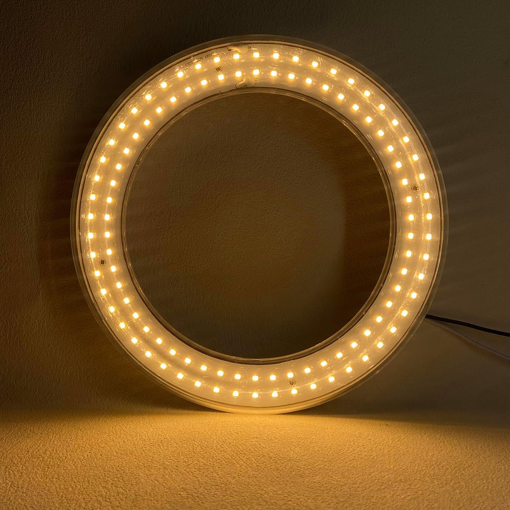T9 LED Circline Light Bulb,8 Inch 12W 2700K Clear Cover LED Circular Light, Flicker Free Led Replacement for 22W