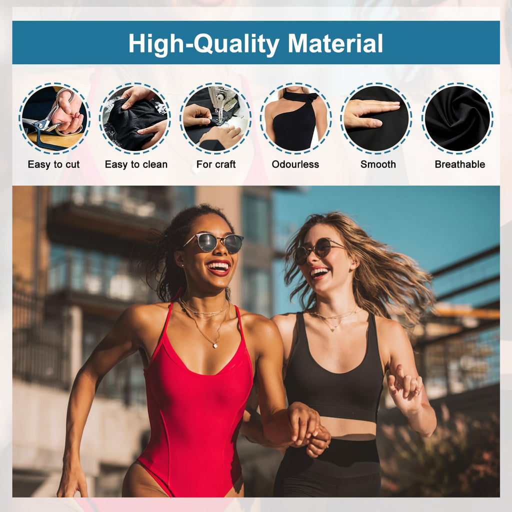 59" Width Nylon Spandex Fabric, 80% Nylon & 20% Spandex, Swimwear, Activewear Fabric 4-Way Stretch, for Sports, Yoga
